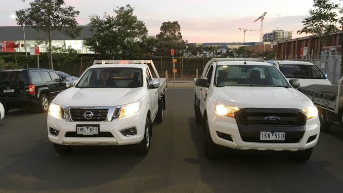 Nissan Navara RX vs Ford Ranger XL front