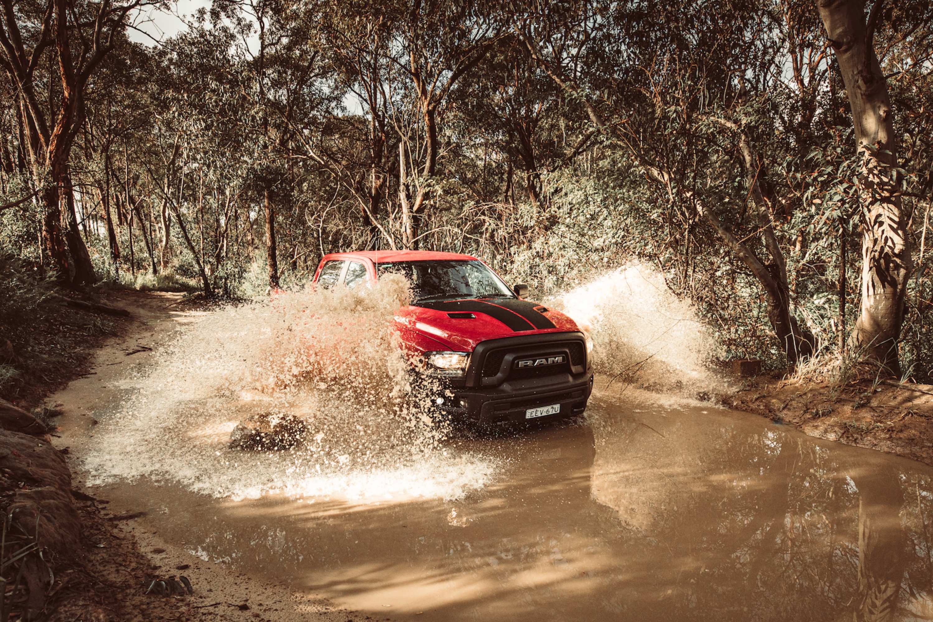 RAM 1500 Warlock driving water