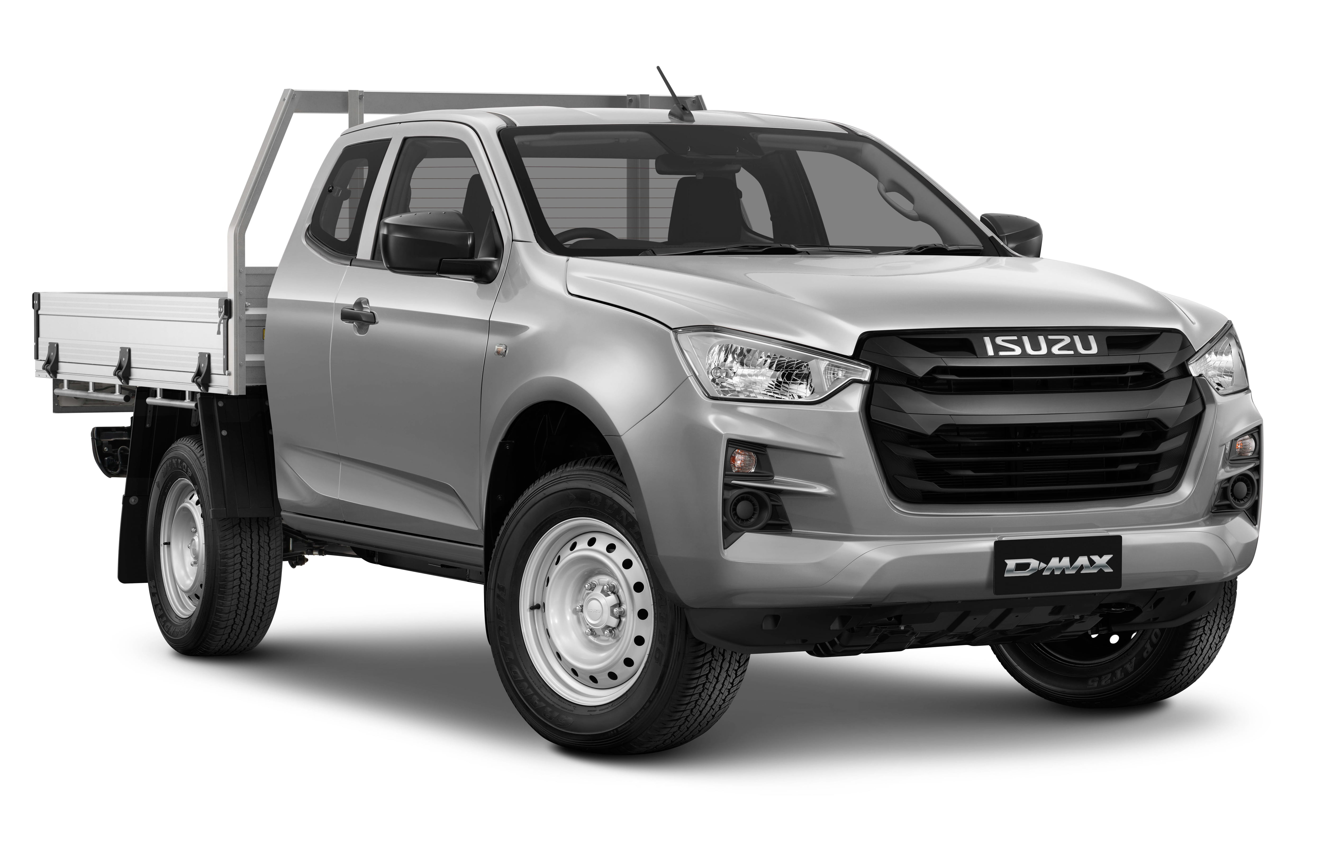 23MY ISUZU D-MAX SX SPACE CAB CHASSIS with Economy Alloy Tray Mercury Silver Metallic.