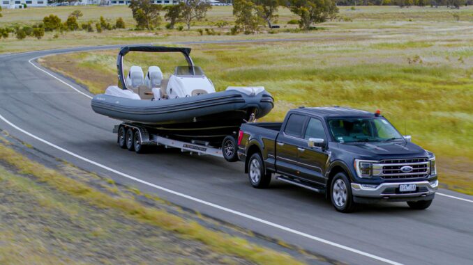 2023 Ford F-150 towing a boat