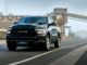 RAM 1500 Laramie Sport exterior front quarter driving